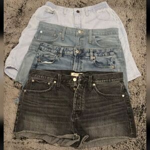 Lot Of 4 Women's Jean Shorts Large American Eagle, Lee, Made Well